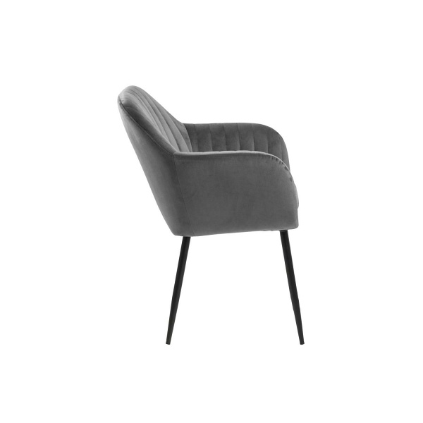 Krzesło Emilia Velvet dark grey/black - ACTONA
